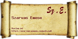 Szarvas Emese névjegykártya